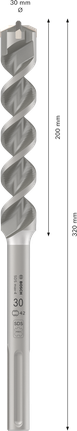 Mata Bor Hammer PRO SDS max-4, 30 x 200 x 320 mm Mata bor palu Bosch PRO SDS max-4, 30x200x320 mm.