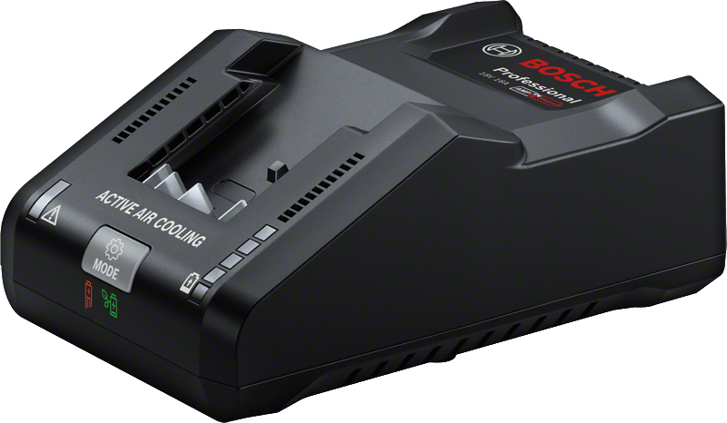 Pengisi daya Bosch GAL 18V-160 dengan pendingin udara aktif.