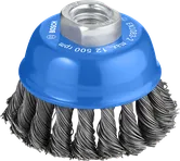 Sikat mangkuk tebal Bosch PRO Metal 75 mm untuk mesin gerinda sudut.