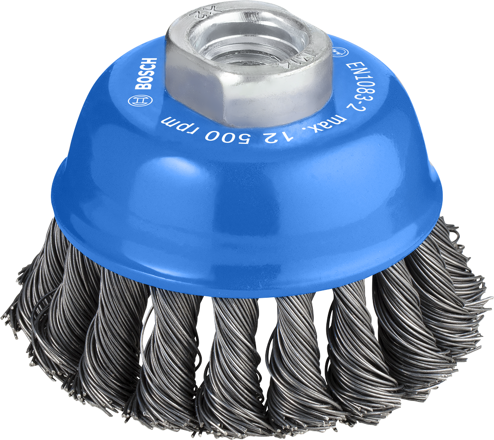 Sikat Cangkir Logam Berat Bosch PRO 75mm untuk penggiling sudut.