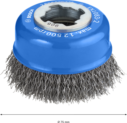 Sikat Cangkir Bosch PRO Metal clean X-Lock, 75 mm untuk penggiling.