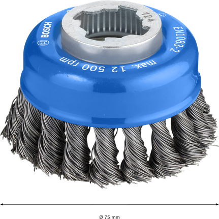 Sikat Bosch PRO Metal berat X-Lock Cup 75 mm.