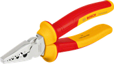 Tang crimping Bosch VDE 180mm dengan gagang berisolasi.