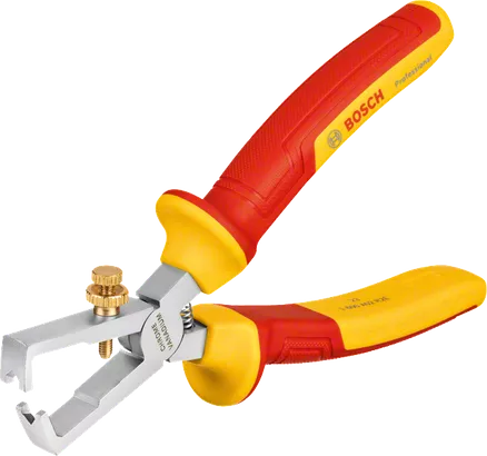 Pengupas kabel universal VDE 160 mm Alat pengupas kawat berisolasi Bosch dengan sekrup yang dapat disesuaikan.