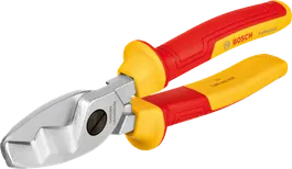Gunting kabel Bosch VDE 200mm dengan gagang berisolasi.