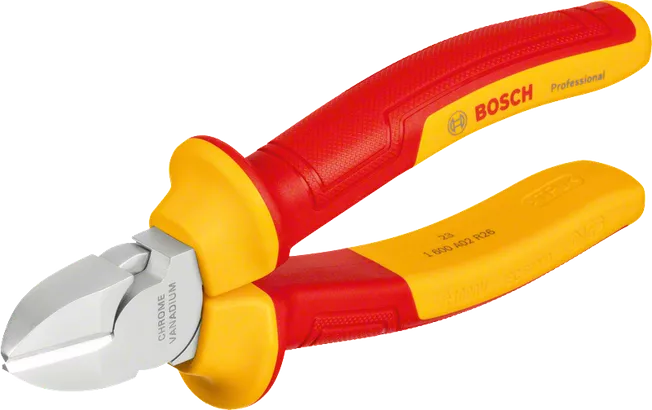 Tang Potong Diagonal VDE 160 mm Pemotong sisi diagonal Bosch VDE gagang berisolasi 160mm.