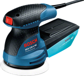 Mesin pengamplas orbit acak Bosch GEX 125-1 AE dengan mikrofilter.