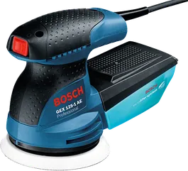 Mesin pengamplas orbit acak Bosch GEX 125-1 AE dengan mikrofilter.