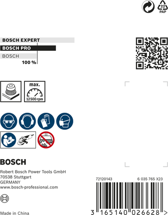 Sikat cangkir tebal Bosch PRO Metal 75 x 0,5 mm, ulir.