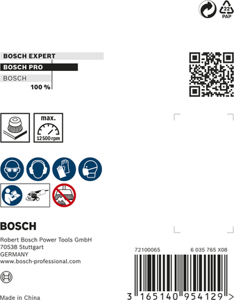 Sikat cangkir Bosch PRO Metal X-Lock 75×0,35 mm.