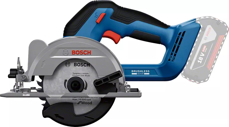 Gergaji bundar tanpa kabel Bosch GKS18V-44 untuk kayu.