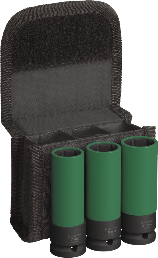 Set Kunci Sok Impact Bosch PRO dengan penutup PET, 1/2 inci, 3 buah.
