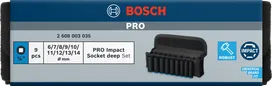 Set Soket Impact Bosch PRO 1/4 inci dalam, 9 buah.
