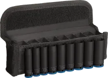 Bosch PRO Impact Socket Set 1/4 inci dalam 9 buah dalam kantong.