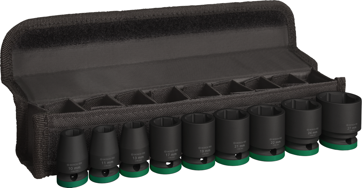 Bosch PRO Impact Socket Set 1/2 inci standar 9 buah.