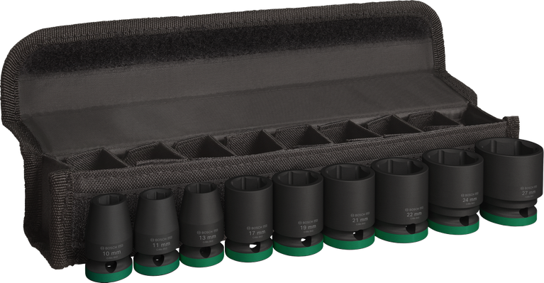 Bosch PRO Impact Socket Set 1/2 inci standar 9 buah.