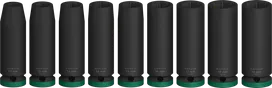 Set Soket Impact Bosch PRO kedalaman 1/2 inci, 9 buah.