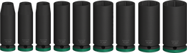 Set Soket Impact Bosch PRO 1/2 inci dalam 9 buah.