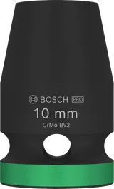 Soket Impact Bosch PRO 1/2 inci 10 mm untuk kunci pas.