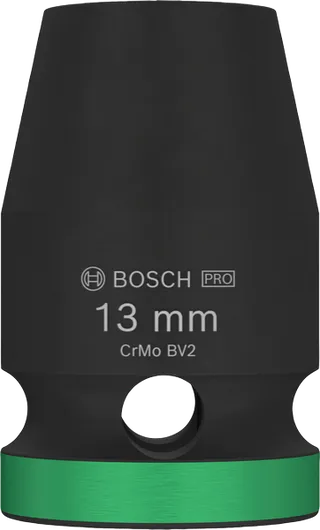 Kunci sok impak Bosch PRO 1/2 inci 13 mm dengan cincin hijau.