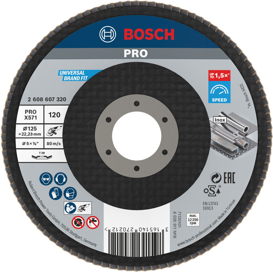 Cakram penutup Bosch PRO X571 bersudut 125mm G120.