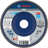 Cakram penutup Bosch PRO X571 125mm G40 untuk penggerindaan logam cepat.