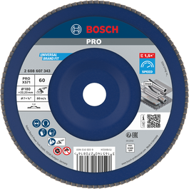 Bosch PRO X571 Flap Disc 180mm G60 untuk penggilingan logam.