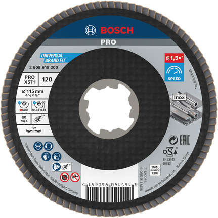 Cakram Flap PRO X571, Miring, 115 mm, G120, X-Lock Cakram Flap PRO X571, Miring, 115 mm, G120, X-Lock