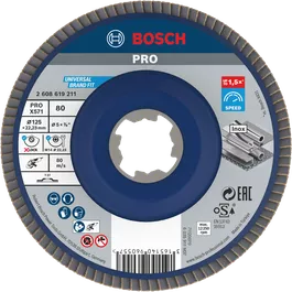 Bosch PRO X571 Flap Disc 125mm G80 untuk penggilingan logam