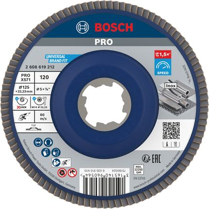 Cakram Penutup Bosch PRO X571 125mm G120 X-Lock.