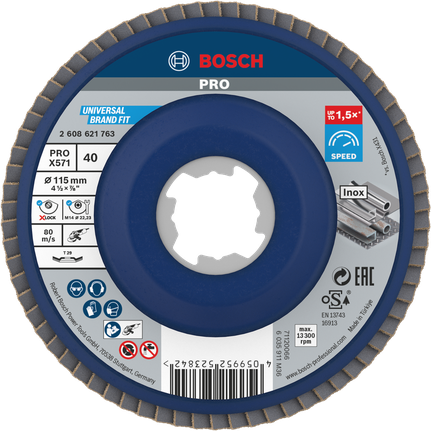 Cakram Flap PRO X571, Miring, 115 mm, G40, X-Lock Cakram Flap PRO X571, Miring, 115 mm, G40, X-Lock