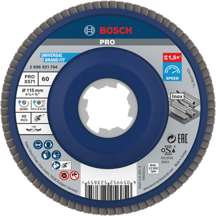 Cakram Flap PRO X571, Miring, 115 mm, G60, X-Lock Cakram Flap PRO X571, Miring, 115 mm, G60, X-Lock