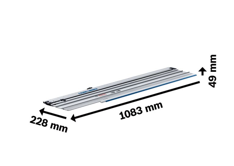Aksesori sistem rel pemandu Bosch FSN 740 X, panjang 1083 mm.