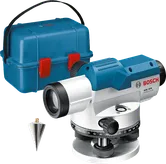 Level optik Bosch GOL 32 D dengan kotak pembawa.