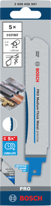 PRO Medium-Thick Metal precise S937BEF Bosch PRO Medium-Thick Metal 5× S937BEF bilah 1,1×25×150 mm