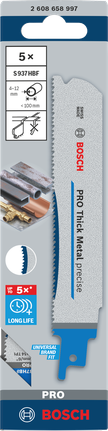 Set mata gergaji bi-metal presisi Bosch PRO Thick Metal S937HBF.