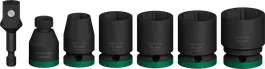 Set Kunci Sok Impact Bosch PRO dengan adaptor, 7 buah.