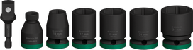Set Kunci Sok Impact Bosch PRO dengan adaptor, 7 buah.