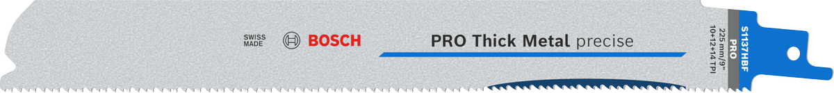 Mata pisau Bosch PRO Thick Metal S1137HBF yang presisi untuk memotong logam tebal.