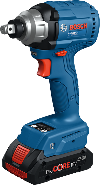 Obeng benturan nirkabel Bosch IDS 18V-200 T, baterai 4.0Ah.