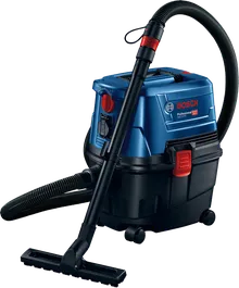 Ekstraktor basah kering Bosch GAS 15 PS dengan selang.