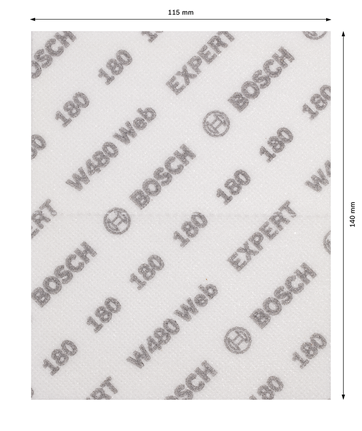Lembar pengamplasan tangan Bosch EXPERT W480 Web 115x140mm G180.