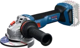 Penggiling sudut nirkabel Bosch GWS 18V-11 dengan pegangan samping.