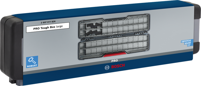 Kotak aksesori Bosch PRO Tough Box ukuran besar, 50x120x355mm.
