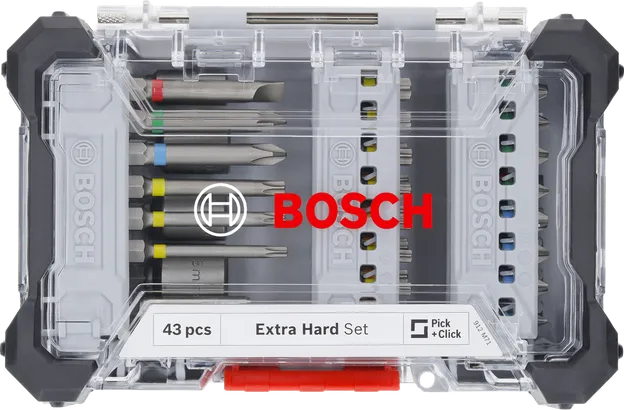 Set Extra Hard, 43 buah Set mata obeng ekstra keras Bosch 43 pcs.
