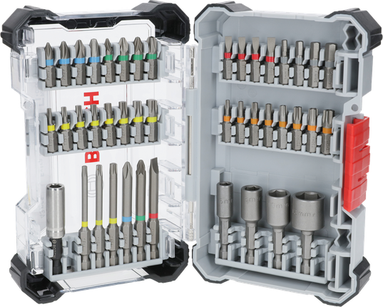 Set Mata Obeng Extra Hard, Display, 43 buah Set Mata Obeng Bosch Extra Keras 43 pcs dalam kotak pajangan.