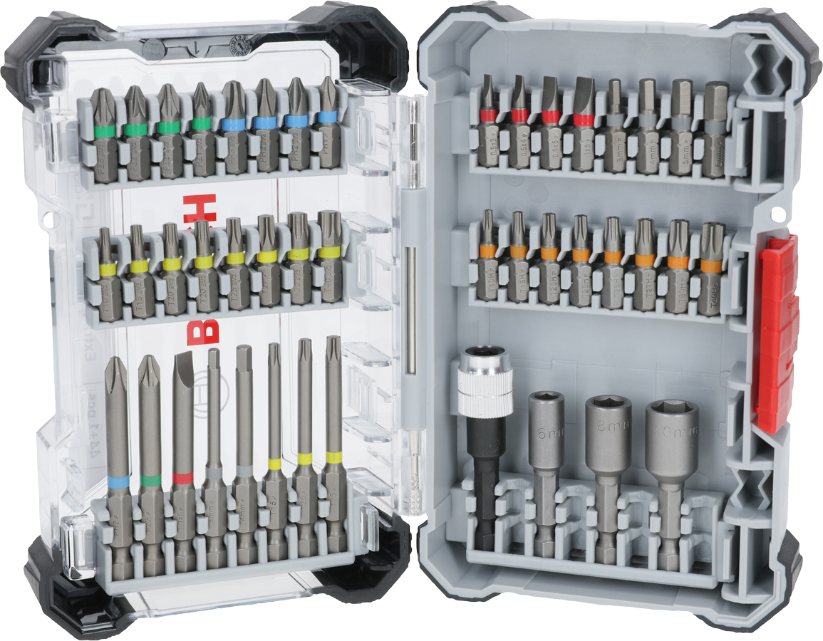 Set Mata Obeng Ekstra Keras Bosch 44 pcs, berbagai ukuran.