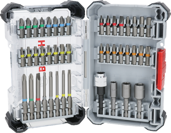 Set Mata Obeng Ekstra Keras Bosch 44 pcs, berbagai ukuran.