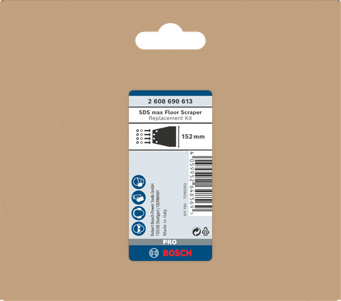 Set pengganti pengikis lantai Bosch PRO SDS max 152 mm.