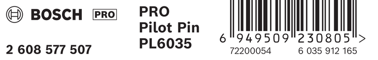 Pin Pilot Bosch PRO PL6035 untuk pemotong annular TCT.